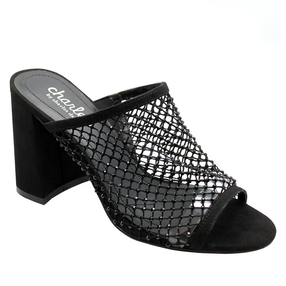 New Charles by Charles David Runaway Rhinestone Mesh Mule Slide Sandals 11 M